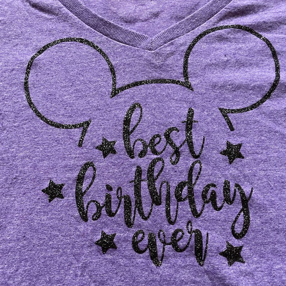 Custom purple 50th birthday v-neck tee shirt